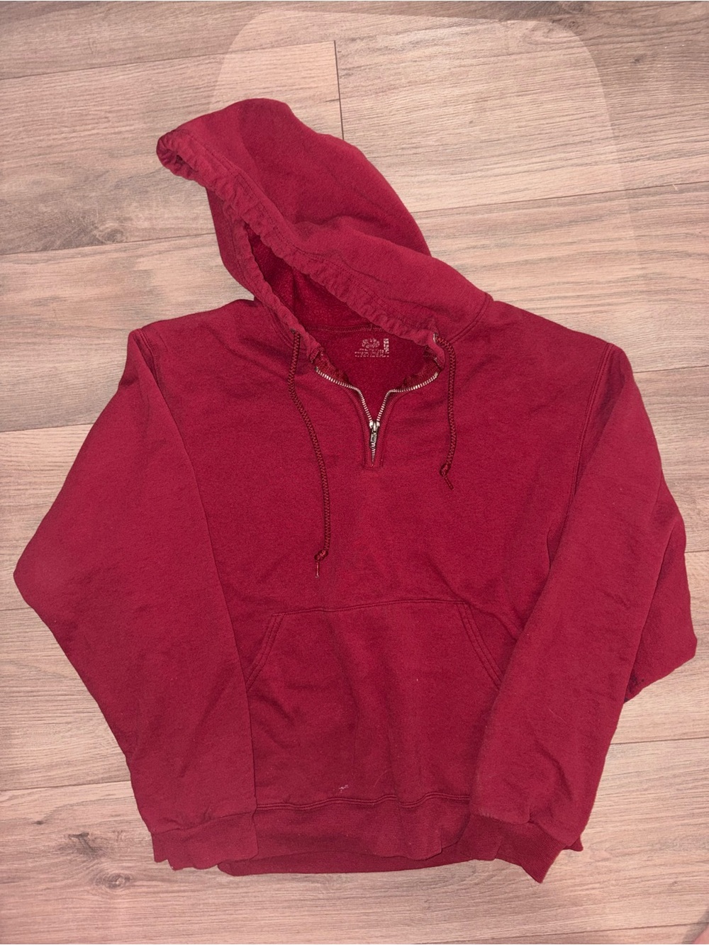 Men's Half-Zip Hooded Sweatshirt - Red